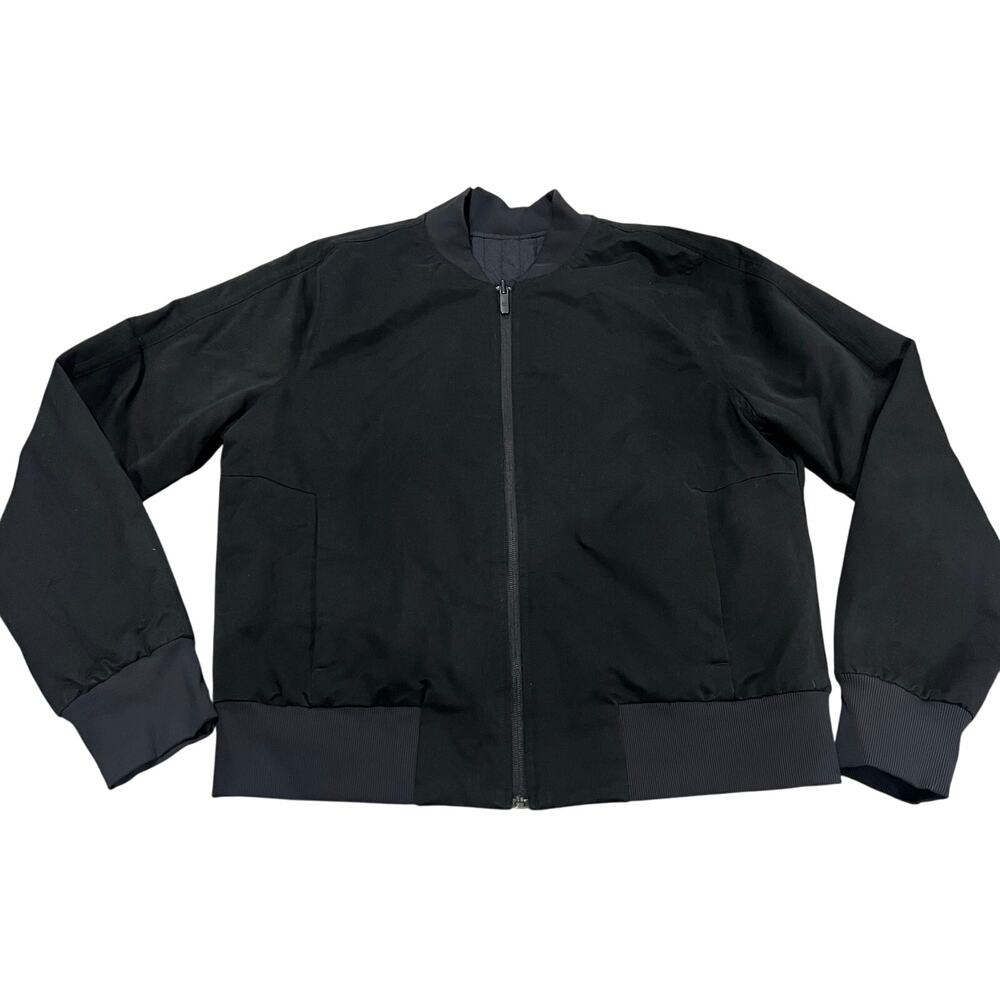 Lululemon Athletica Black Bomber Jacket Reversible Size 10